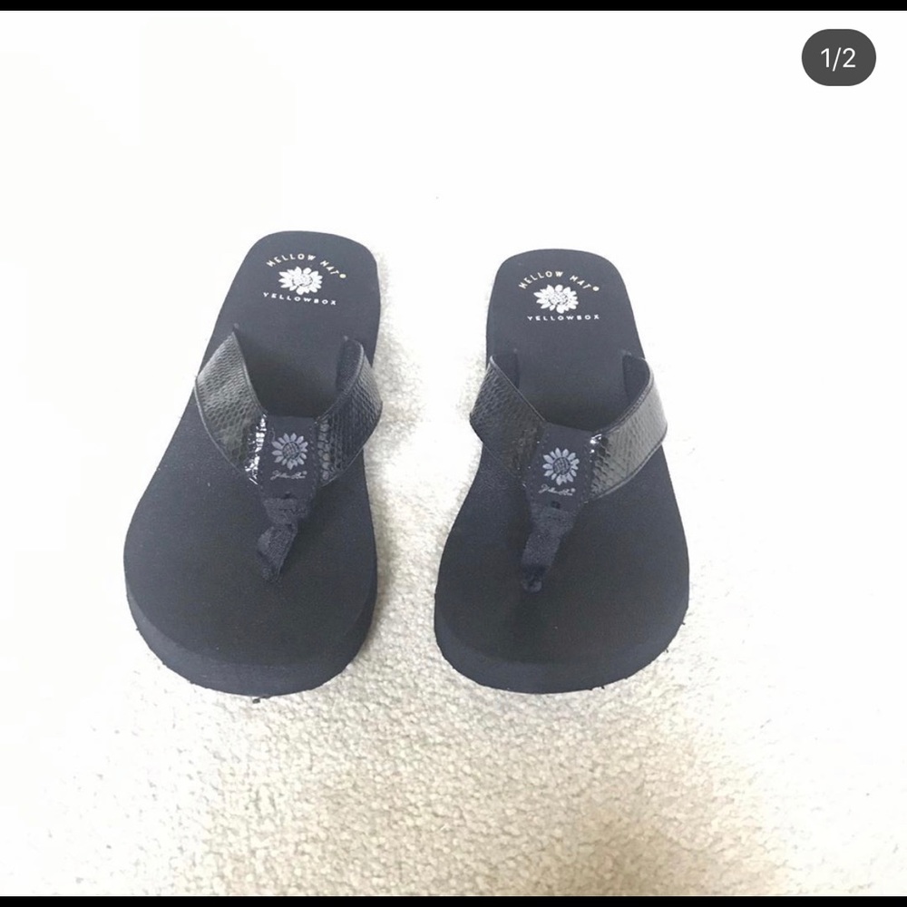 Yellow Box flip flops